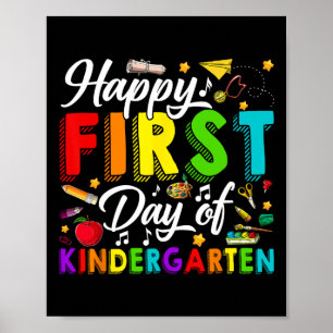 Poster Feliz Primeiro Dia Do Jardim De Infância De Volta