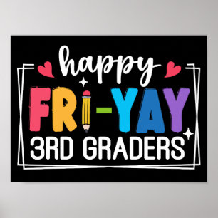 Poster Feliz Professor Feliz Fri-Yay 3º Grades Engraçado