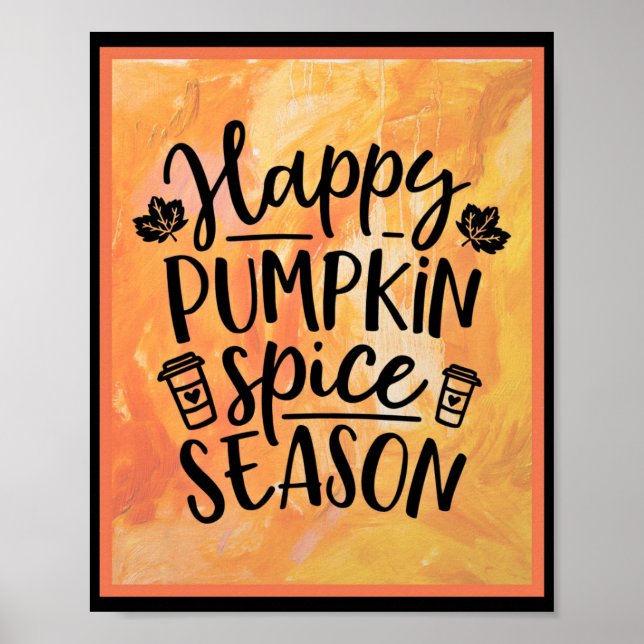 Poster Feliz Pumpkin Spice Season Fall (Frente)