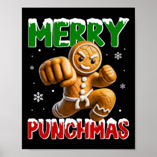 Poster Feliz Punchmas taekwondo Karate Gingerbird Mães
