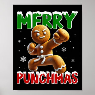 Poster Feliz Punchmas taekwondo Karate Gingerbird Mães
