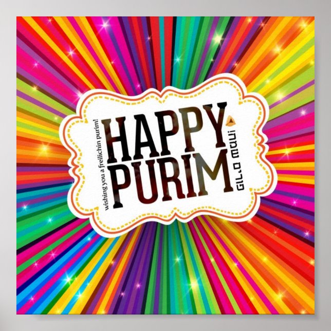 Poster Feliz Purim (Frente)