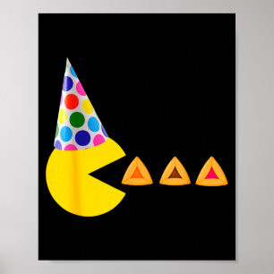 Poster Feliz purim videogame comendo hamantashen rainha