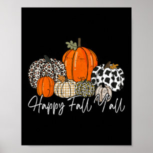 Poster Feliz Queda Homens Pumpkin Leopard Cute A