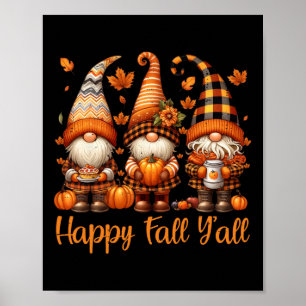 Poster Feliz Queda Todos Vocês Gnomo Pumpkin Outono Ação 