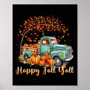 Poster Feliz Queda Vocês Pumpkin Caminhão Árvore de outon