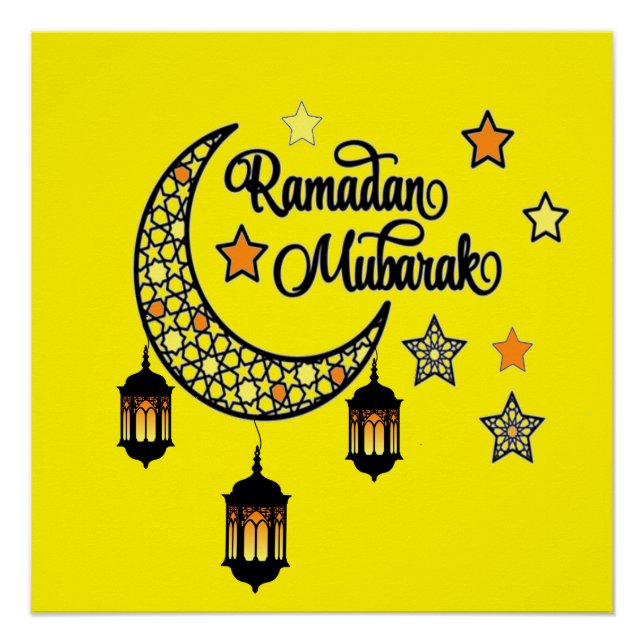 Póster Feliz Ramadan Kareem E Eid Mubarak 2024 (Frente)