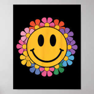 Poster Feliz Retro Daisy Smile Face Cara Com Homens Estét