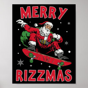Poster Feliz Rizz Mas Crianças Engraçadas Cláusula Santa