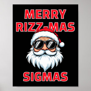 Poster Feliz Rizz Mas Sigmas Engraçado Papai Noel Natal