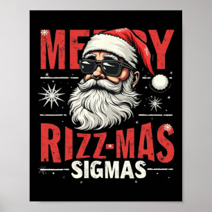 Poster Feliz Rizz Mas Sigmas - Papais noeis Legal Face Ge