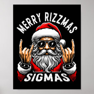 Poster Feliz Rizzmas Sigmas Engraçado Papais noeis De Nat