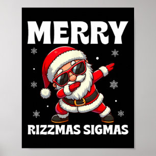 Poster Feliz Rizzmas Sigmas Skibidi Rizzmas Natal Riz