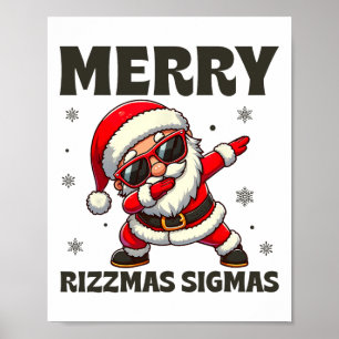 Poster Feliz Rizzmas Sigmas Skibidi Rizzmas Natal Riz