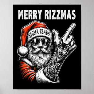 Poster Feliz Rizzmas Vibes Apenas Papais noeis Engraçados