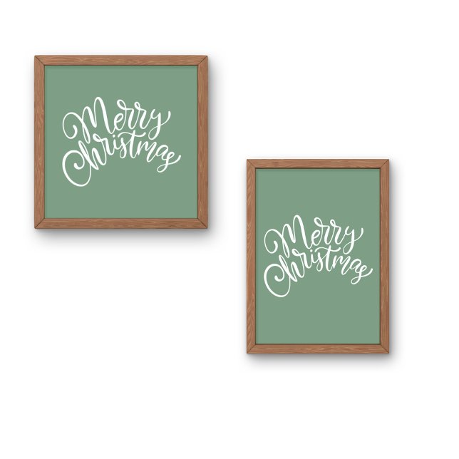 Poster Feliz Script de Natal verde (Criador carregado)