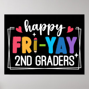 Poster Feliz segundo de sexta-feira Grades Engraçadas Pro