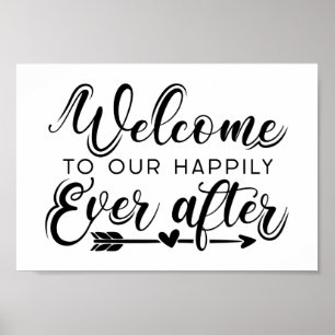 Poster Feliz Sempre Depois Boho Wedding Sign