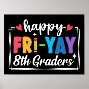 Poster Feliz sexta-feira, 8º ano, professores estudantes