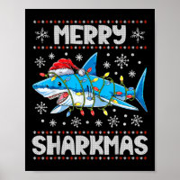Feliz Sharkmas Sharkmas Papais noeis de Natal Feia