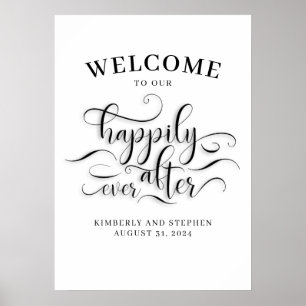Poster Feliz Sinal De Boas-Vindas Depois Do Casamento