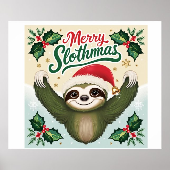 Poster Feliz Sloath Natal (Frente)