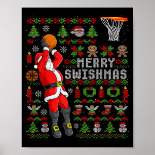 Poster Feliz Swishmas Natal Feio Basquetebol Natal