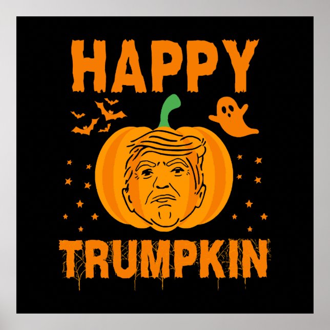 Poster Feliz Trumpkin Faça o Excelente de Halloween novam (Frente)