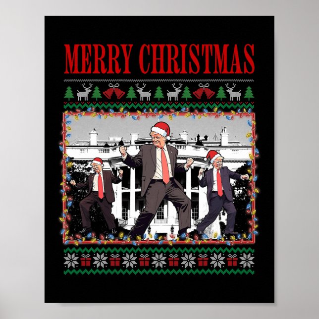 Poster Feliz Trumpmas - Santa Claus Donald Trump Dance (Frente)