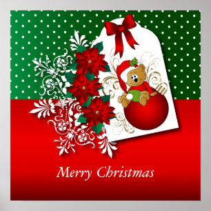 Póster Feliz Urso de Natal