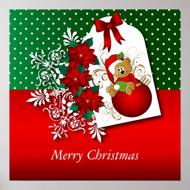 Póster Feliz Urso de Natal (Frente)