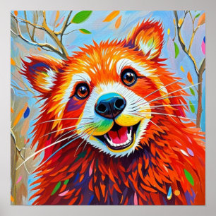 Poster Feliz Urso Expresso Arte abstrato