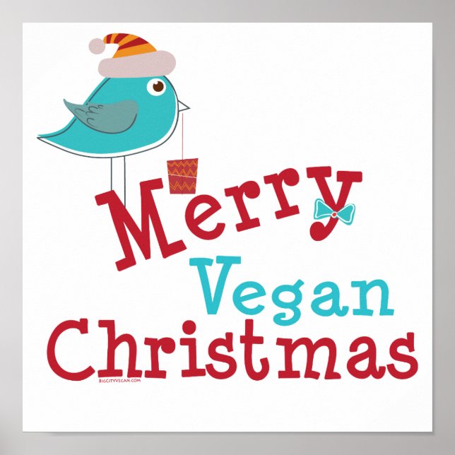 Póster Feliz Vegan Natal (Frente)