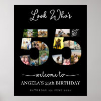 feliz visual de 55 anos que é 55 Photo Collage
