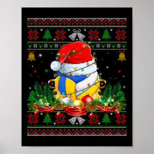Poster Feliz Voleibol Papai Noel Que Velho Natal
