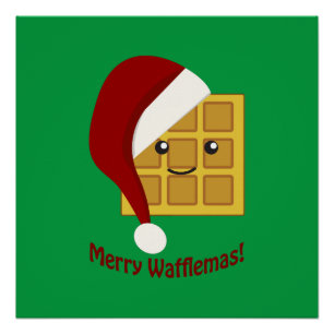 Póster Feliz Wafflemas Natal Waffle