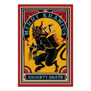 Póster Feliz Xmas Krampus Naughs Brats Circus Poster