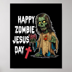 Poster Feliz Zombie Jesus Dia Skeleton Cristo Hall