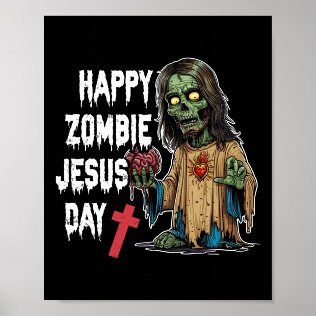 Poster Feliz Zombie Jesus Dia Skeleton Cristo Hall (Frente)
