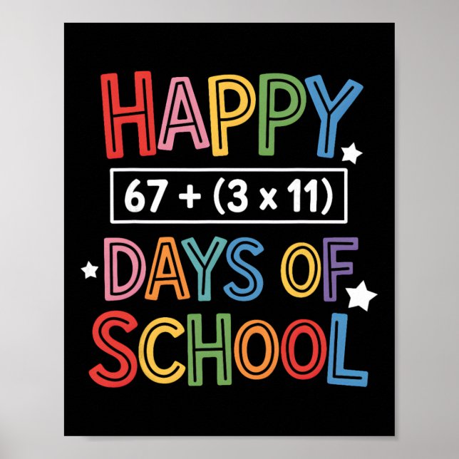 Poster Felizes 100 Dias De Escola Equação Matemática Prof (Frente)