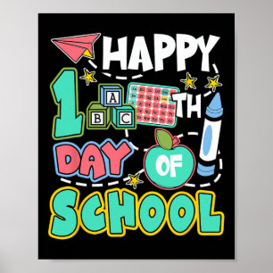Poster Felizes 100 Dias De Escola Maçã Professor Aluno Di