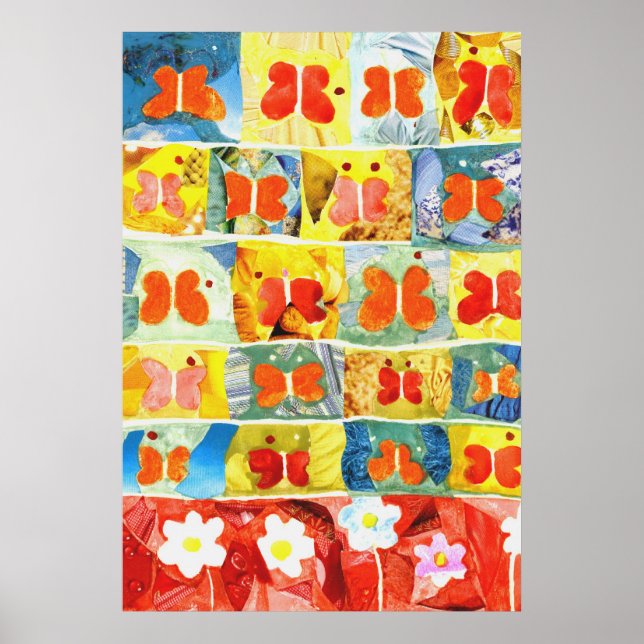 Póster Felizes Borboletas Dançando (Frente)