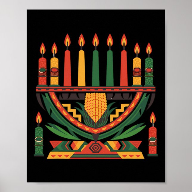Poster Felizes Eventos Comunitários da Família Kwanzaa Da (Frente)