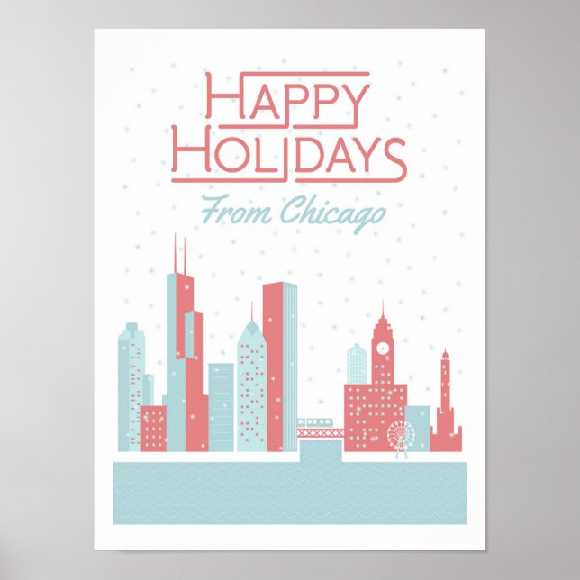 Poster Felizes feriados de Chicago (Frente)