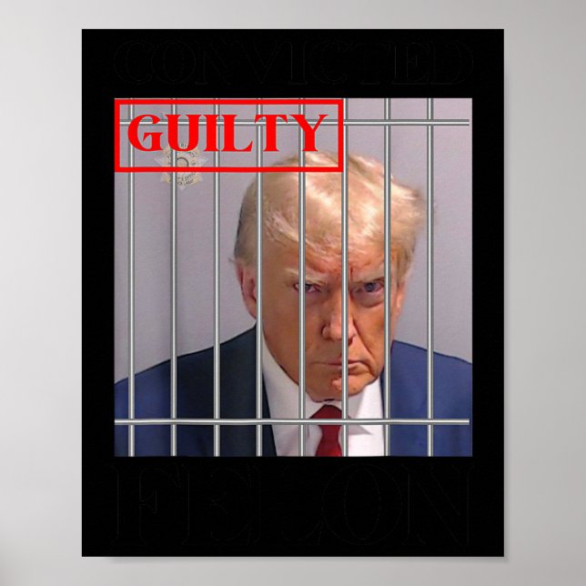 Poster Felon Donald Trump Guilty O Bloqueou Na Prisão Tru (Frente)