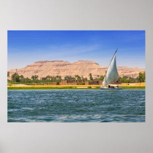Poster Felucca - Nilo, Luxor, Egito