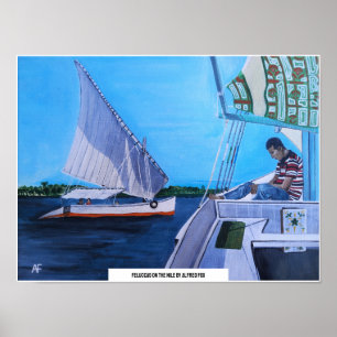 Poster Feluccas no Nilo Pintura por Alfred Fox