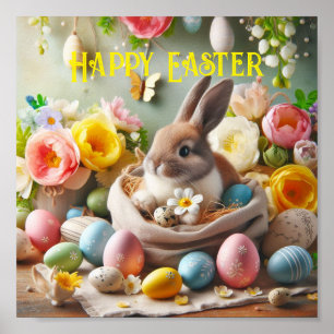 Poster Felz pascoa Bunny