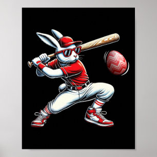 Poster Felz pascoa Bunny Jogando Venda Páscoas Esporte Cr