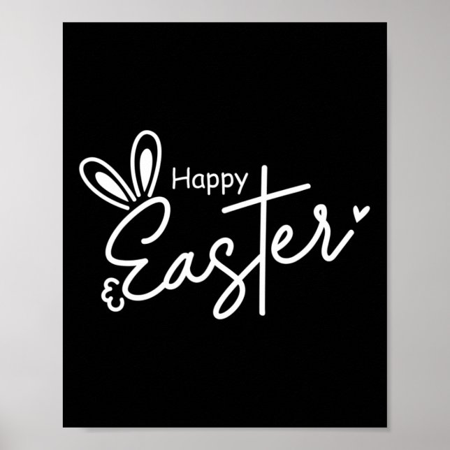Poster Felz pascoa Christian Cross Easter Bunny 1 (Frente)